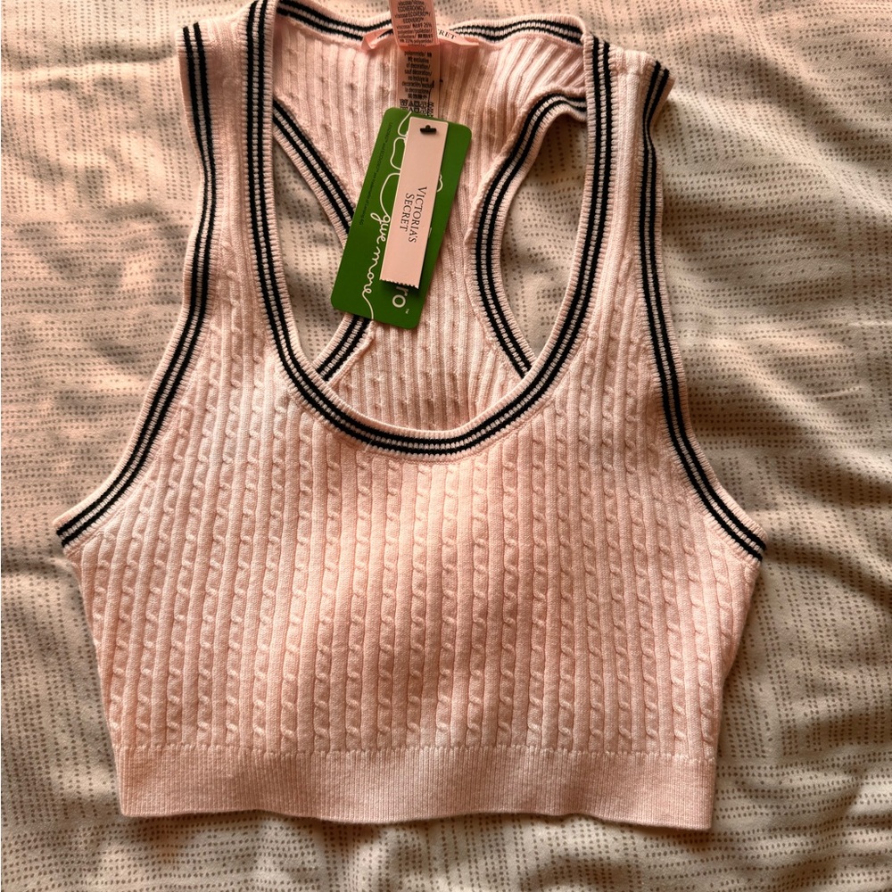 White Ribbed Tank Top